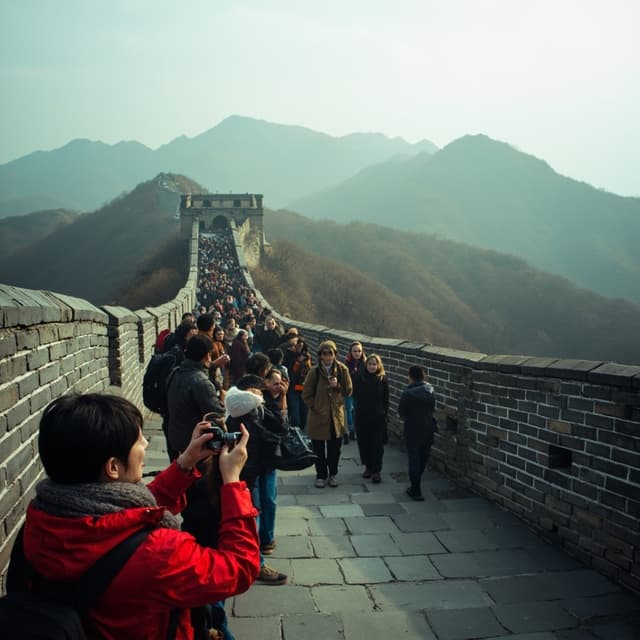 The scene is set outdoors on a bright, clear day, with the sun high in the sky casting sharp, defined shadows.