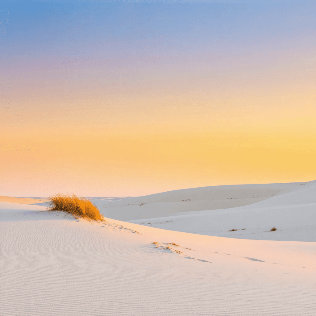 The scene takes place outdoors in a vast desert landscape, characterized by smooth, undulating dunes of white sand that stretch into the distance.