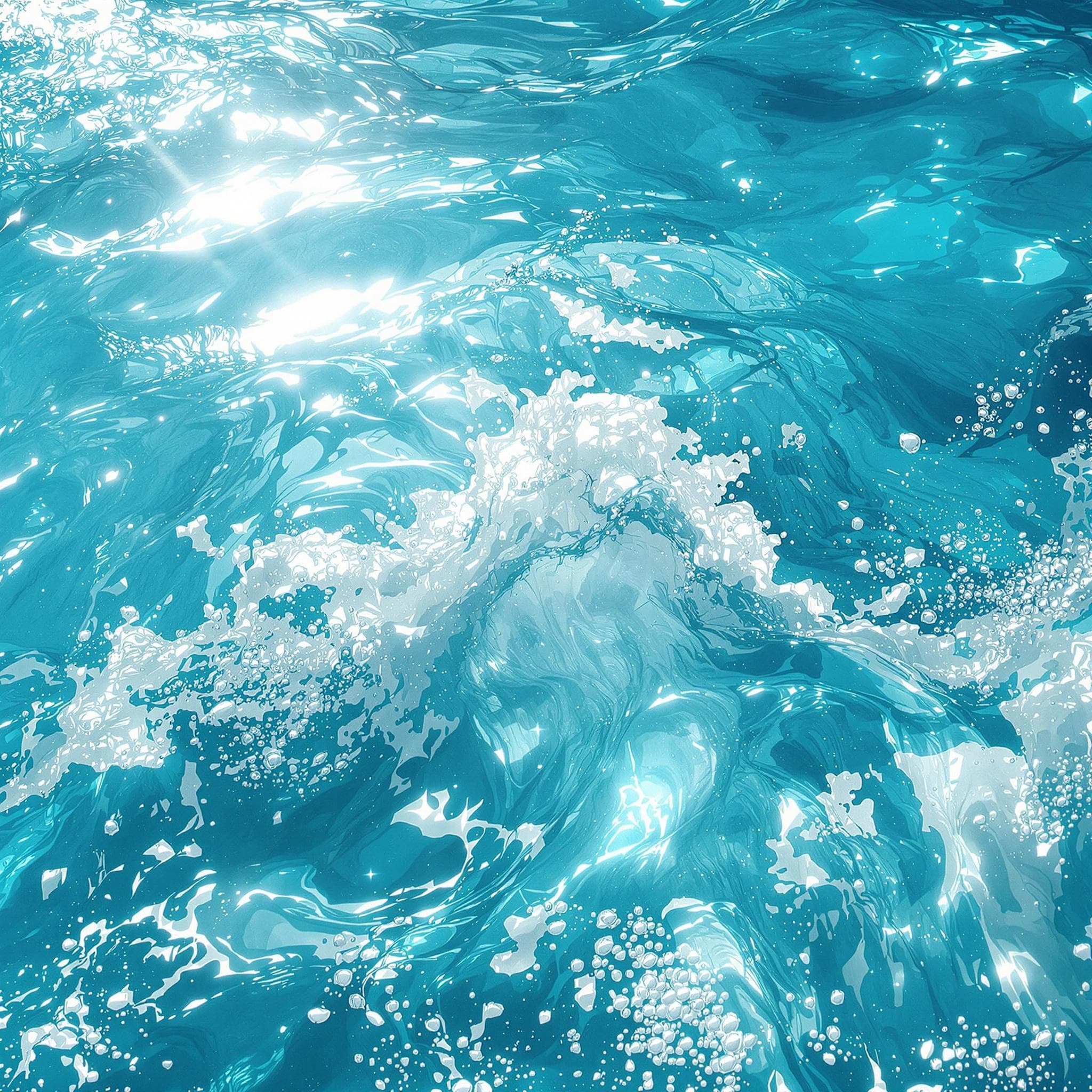 The scene presents an abstract, close-up view of what appears to be flowing water captured in motion.