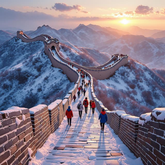 The scene is set outdoors on a bright, clear day, with the sun high in the sky casting sharp, defined shadows.