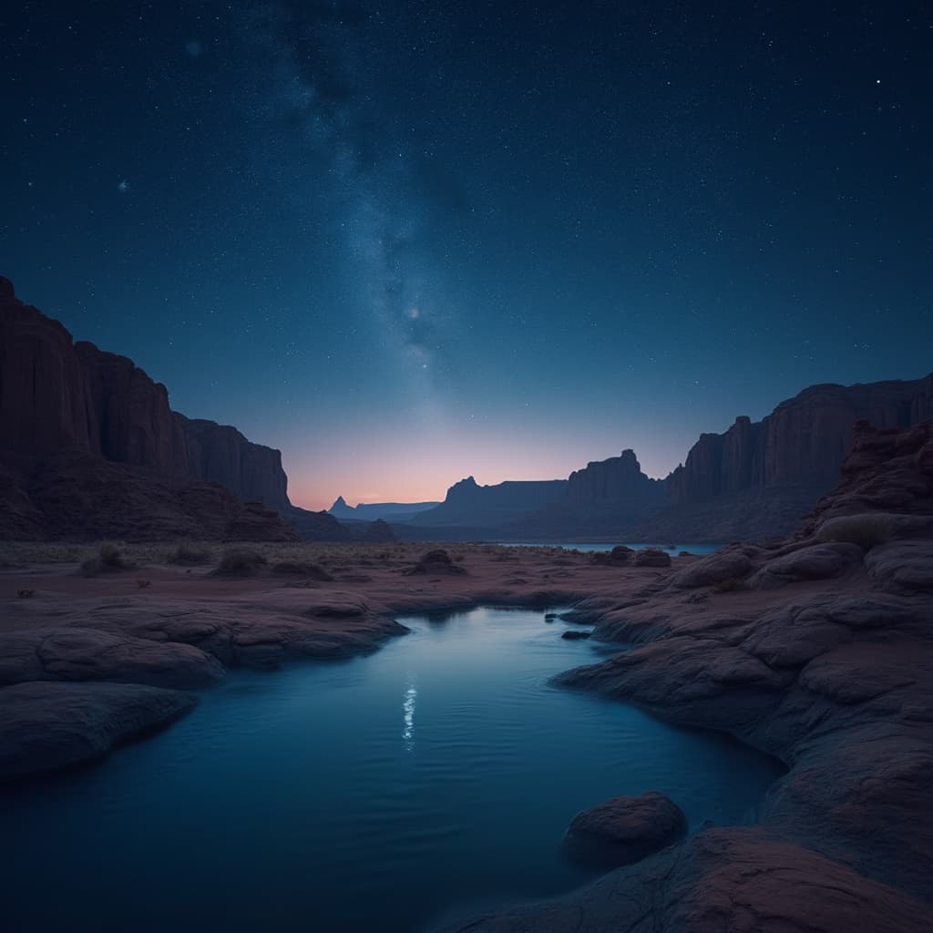 The scene is set outdoors at night.