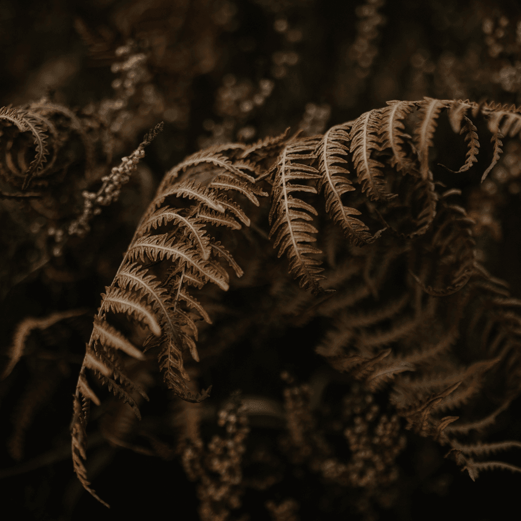 The scene is set in a dim, natural outdoor environment, seemingly in a forest or a dense thicket.