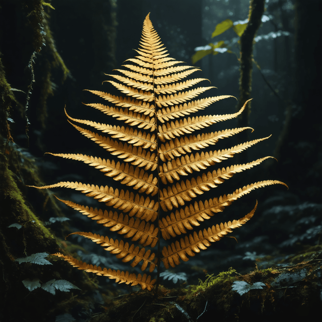 The scene is set in a dim, natural outdoor environment, seemingly in a forest or a dense thicket.