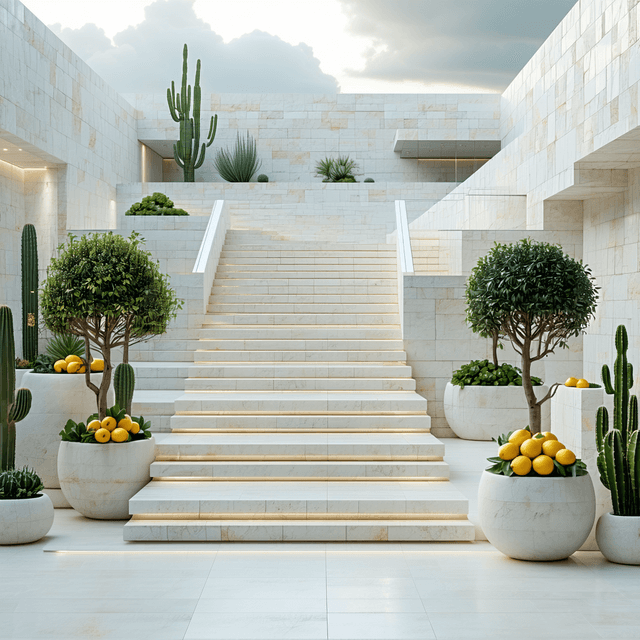 The scene is set outdoors under the bright midday sun, casting a harsh, white glow over the landscape.