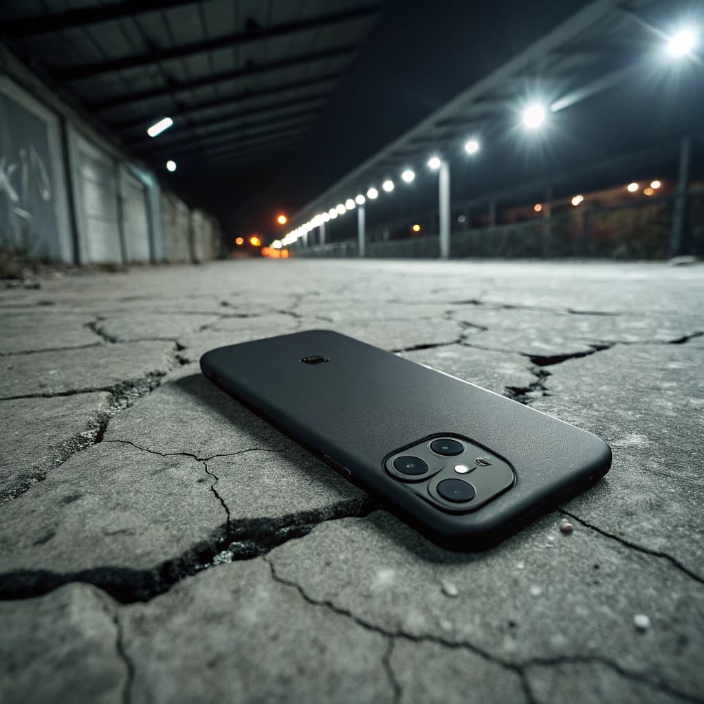 The scene is set indoors with a cracked concrete surface forming the backdrop.