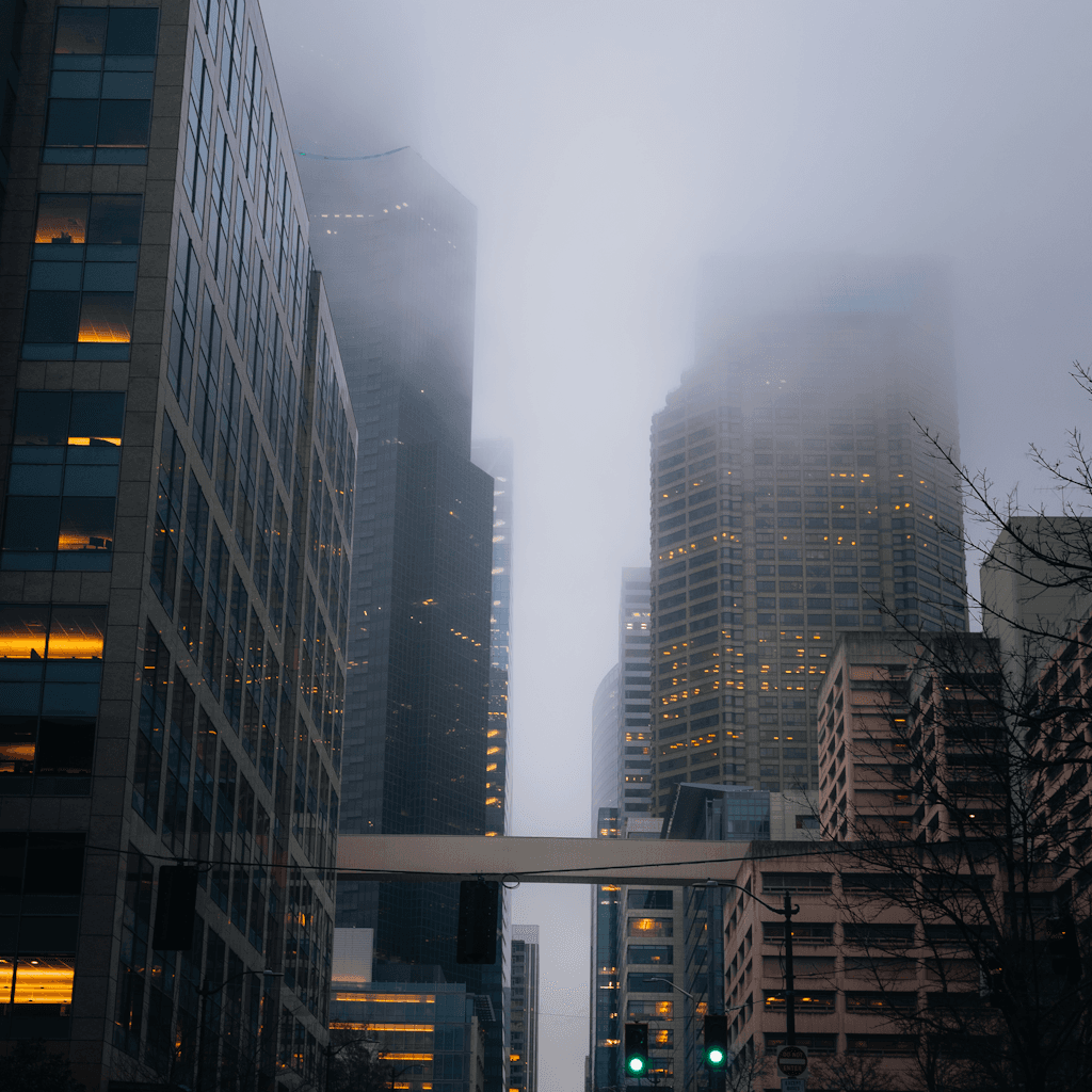 The scene is set outdoors in a bustling urban environment.