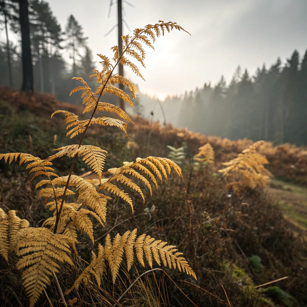 The scene is set in a dim, natural outdoor environment, seemingly in a forest or a dense thicket.