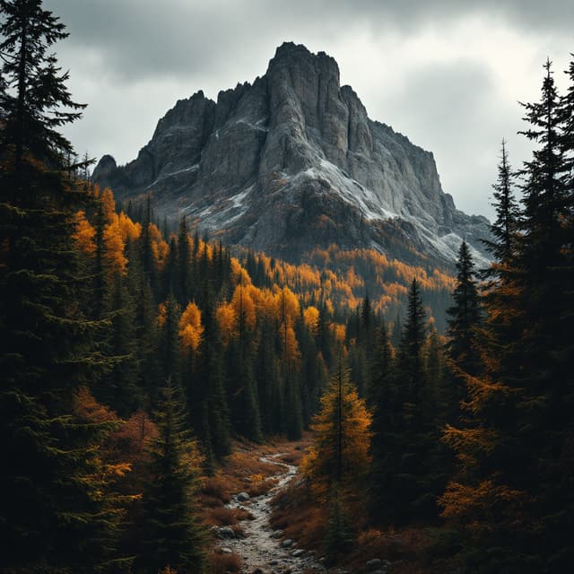 The scene is set outdoors during what seems to be an overcast day, as the light appears subdued and muted, adding a serene and somber atmosphere.