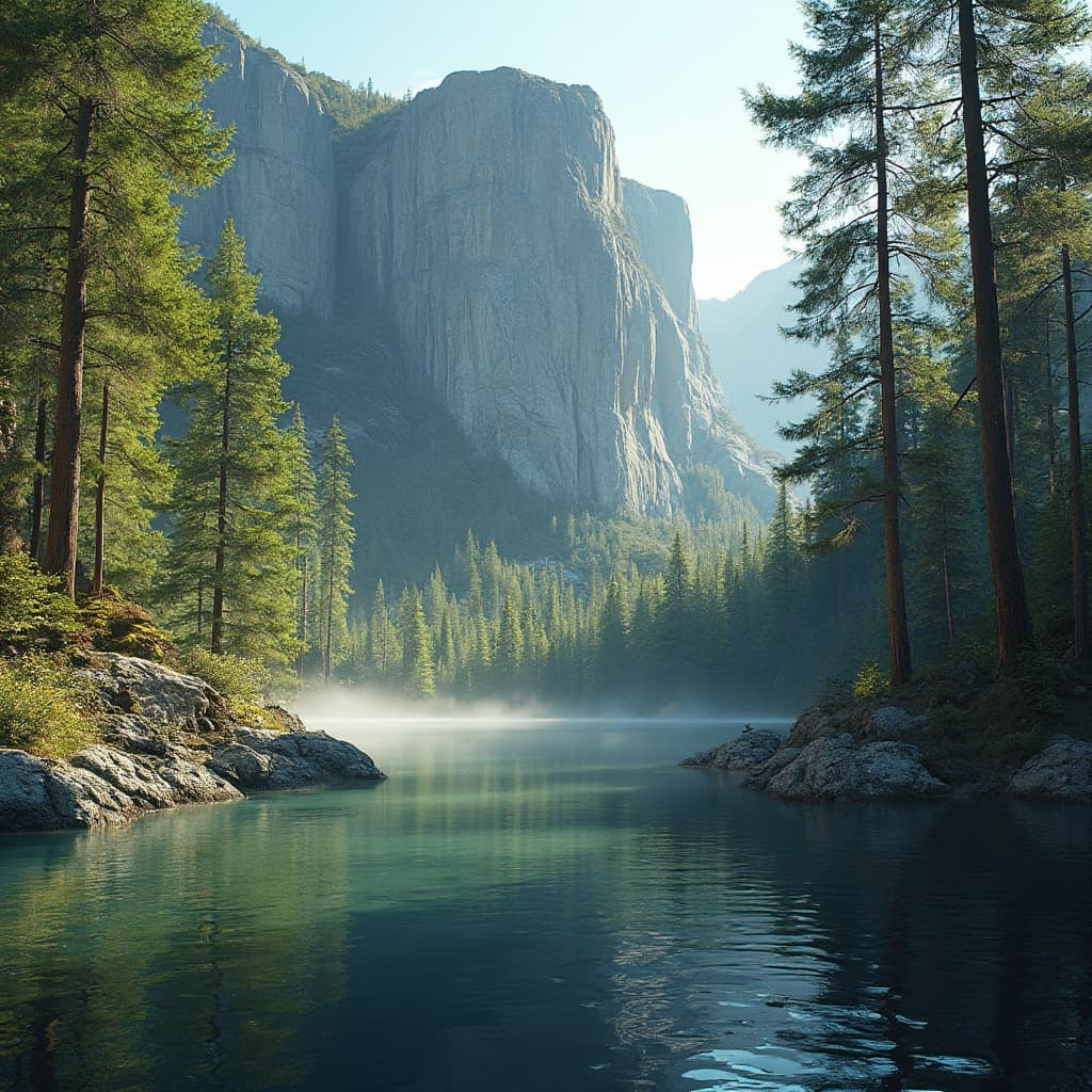The scene is set outdoors in what appears to be a serene, natural landscape.