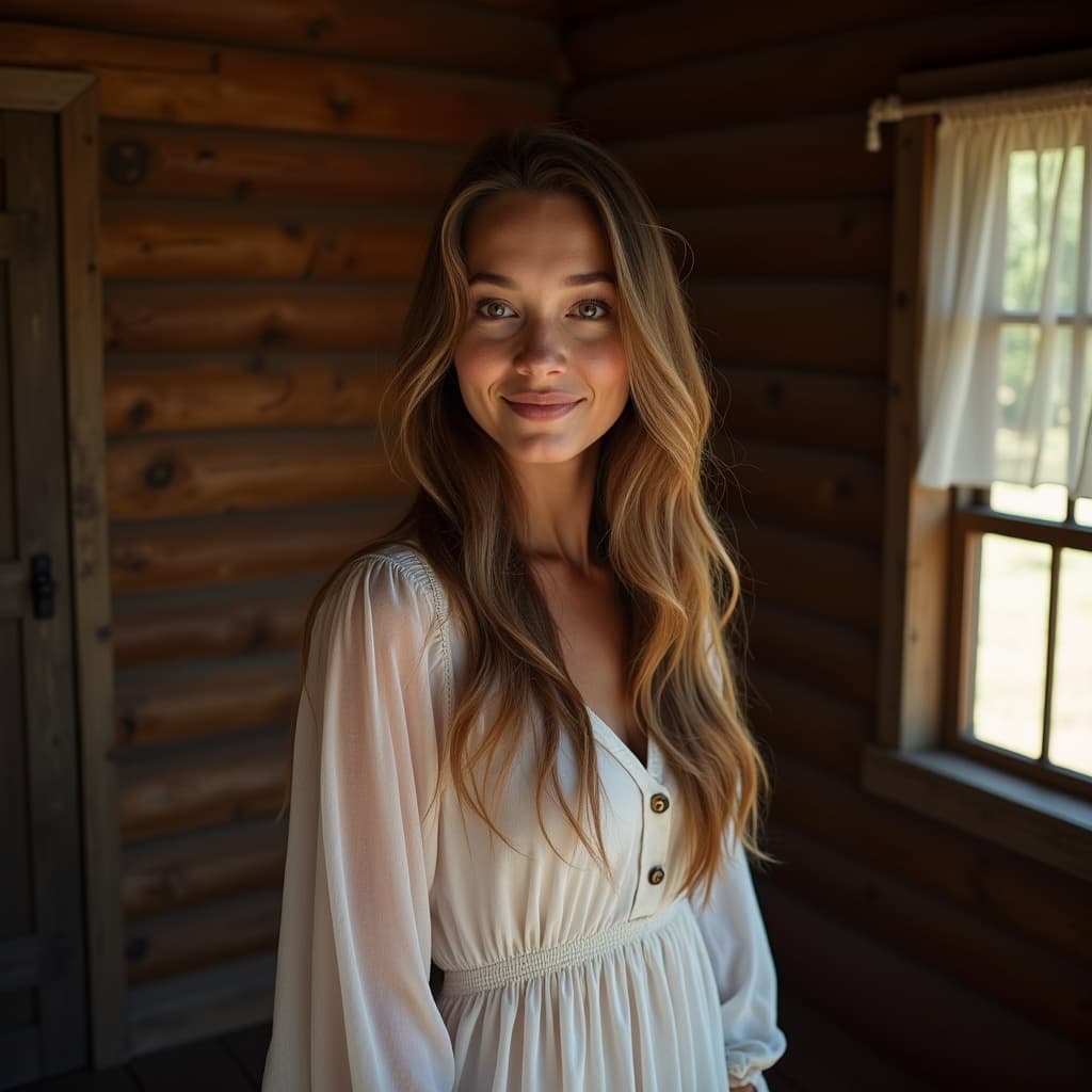 The scene is an indoor setting with a series of portraits captured in an organized grid.