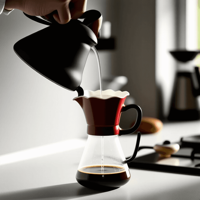 The scene is set indoors, likely in a cozy kitchen or a coffee shop, with soft lighting that suggests either early morning or late afternoon.